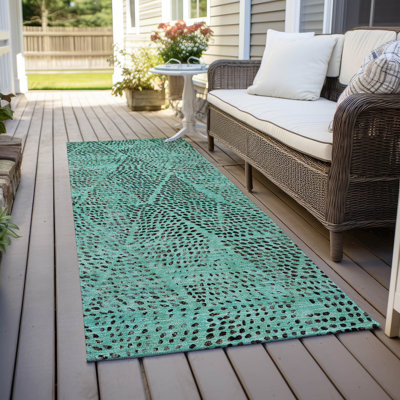 Jurnee Washable Geometric Indoor / Outdoor Rug