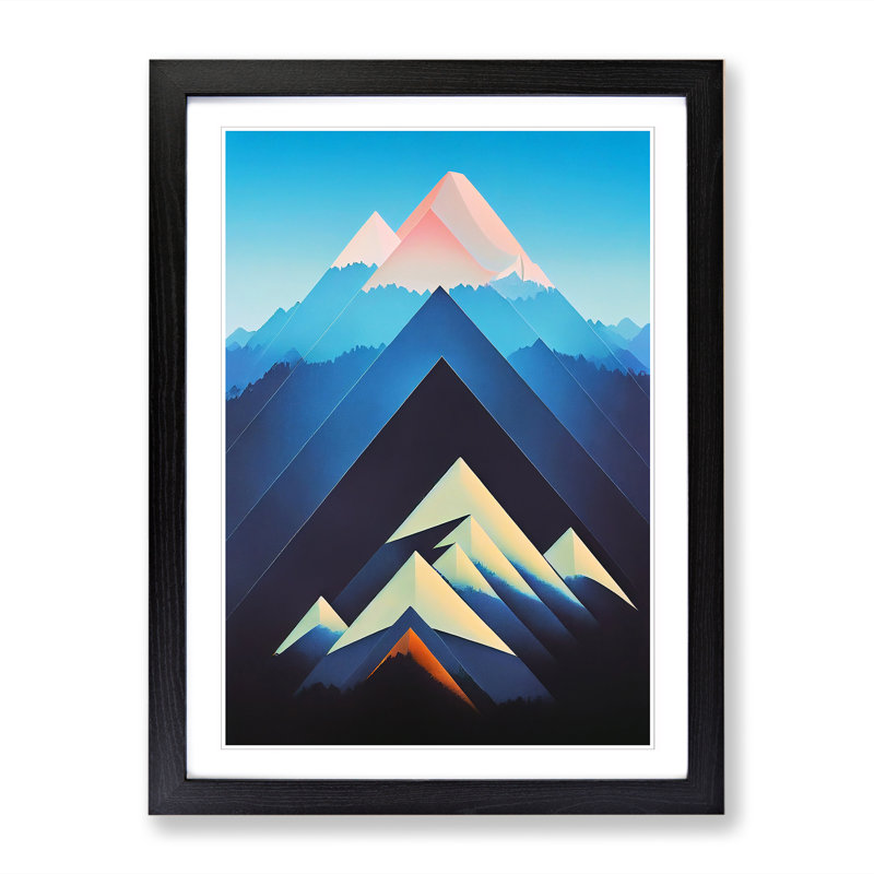 Unique Mountain Art Vol.3 1 Piece Single Picture Frame Wall Art, 34cm H x 25cm W x 2cm D, Oak