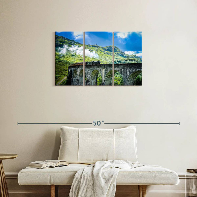 Lilie Steam Train On Arch Bridge, 20" H x 33" W