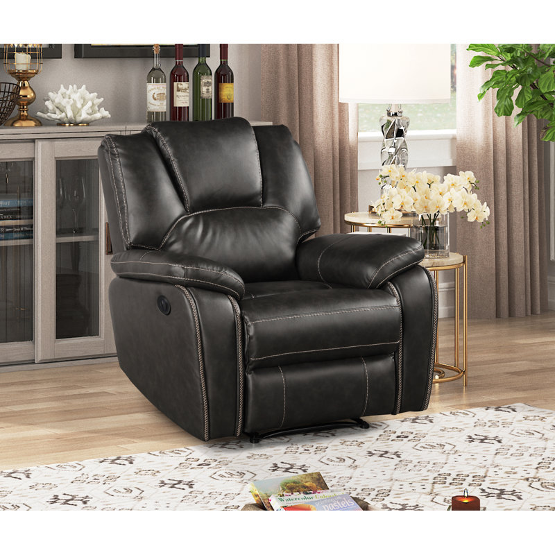 Gray Breathable Air Leather Power With Usb Reclining Chair