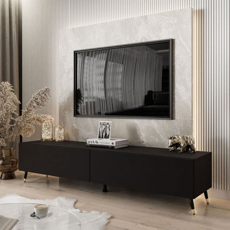 Branov TV Stand, Black/Gold