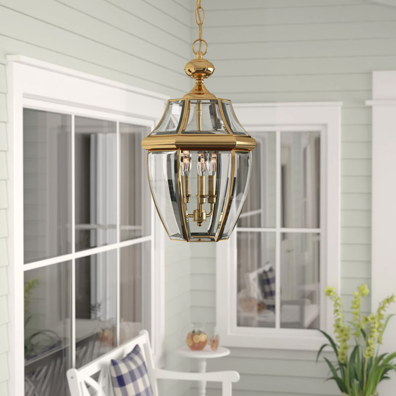 Newbury 3 - Light Outdoor Lighting, Polished Brass