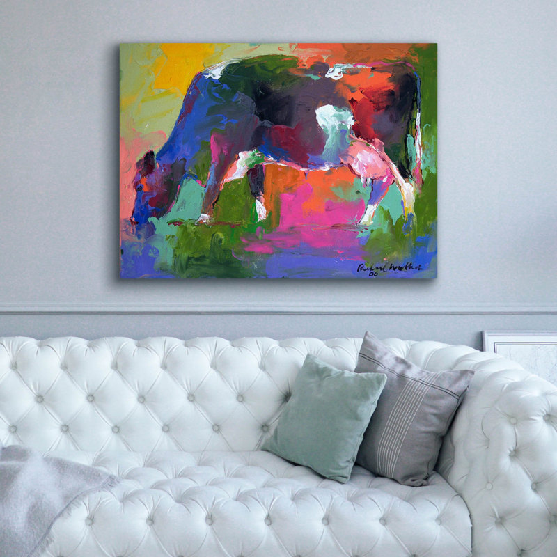 Art mural sur toile Wrought Studio ™ «Cow 2» par Richard Wallich, H 40 po x l 54 po x P 1,5 po