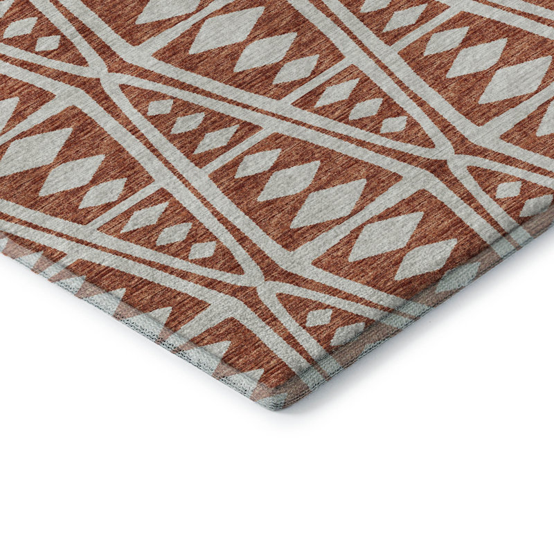 Premium Machine Washable Mayfield AMF112 Geometric Rug, Canyon, 1'8" x 2'6"