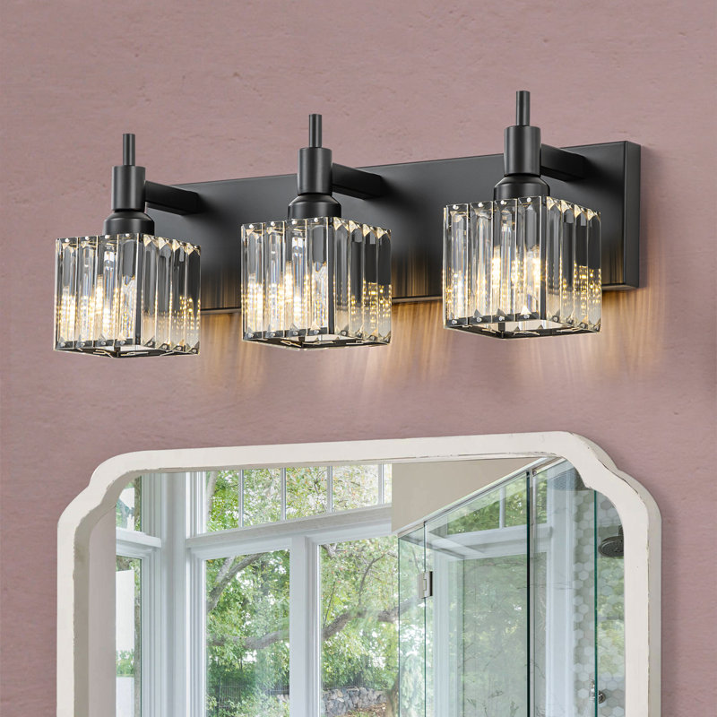 Éclairage pour meuble-lavabo à intensité variable Taevion, 3 lumières, Noir mat