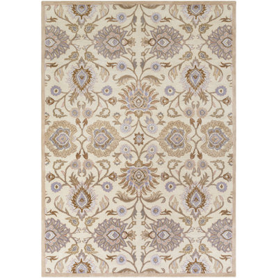 Arden Floral Handmade Tufted Wool Ivory/Brown/Taupe/Light Brown Area Rug
