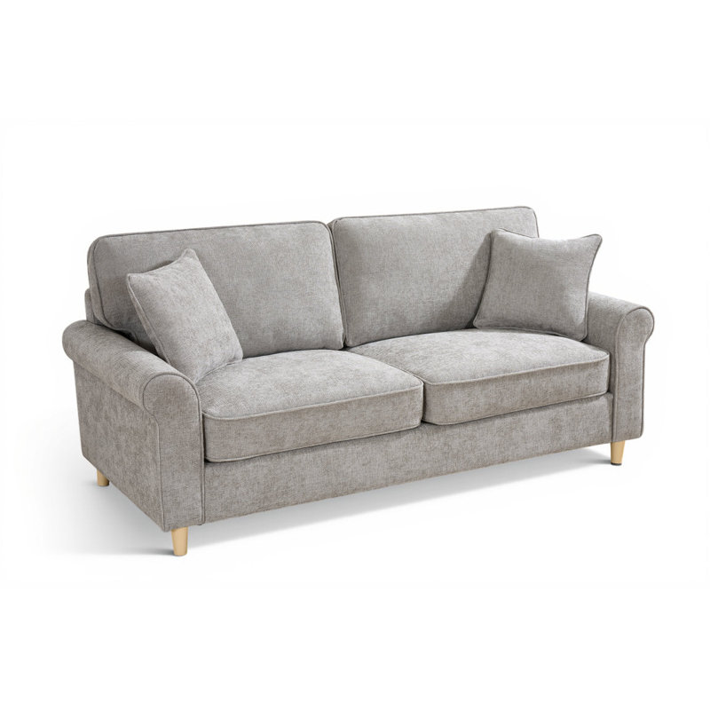 Howland 3 Seater Chenille Sofa, 3, Grey