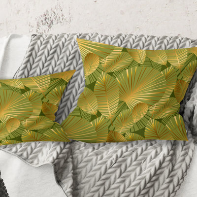 Coussin Golden Leaves I - Mid-Century
