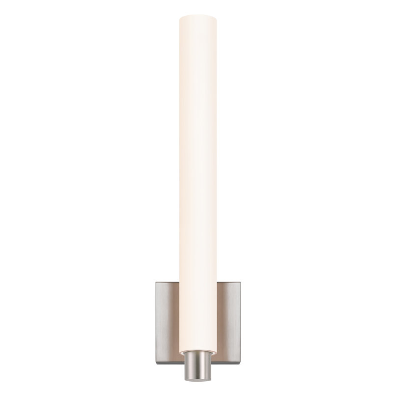 Plafonnier encastré 1 lumière Tubo, Tambour, Nickel satiné