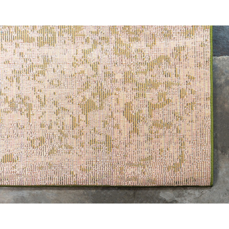 Tapis abstrait bleu / vert / brun Rizer, Rectangle 3 pi 3 po x 5 pi 3 po
