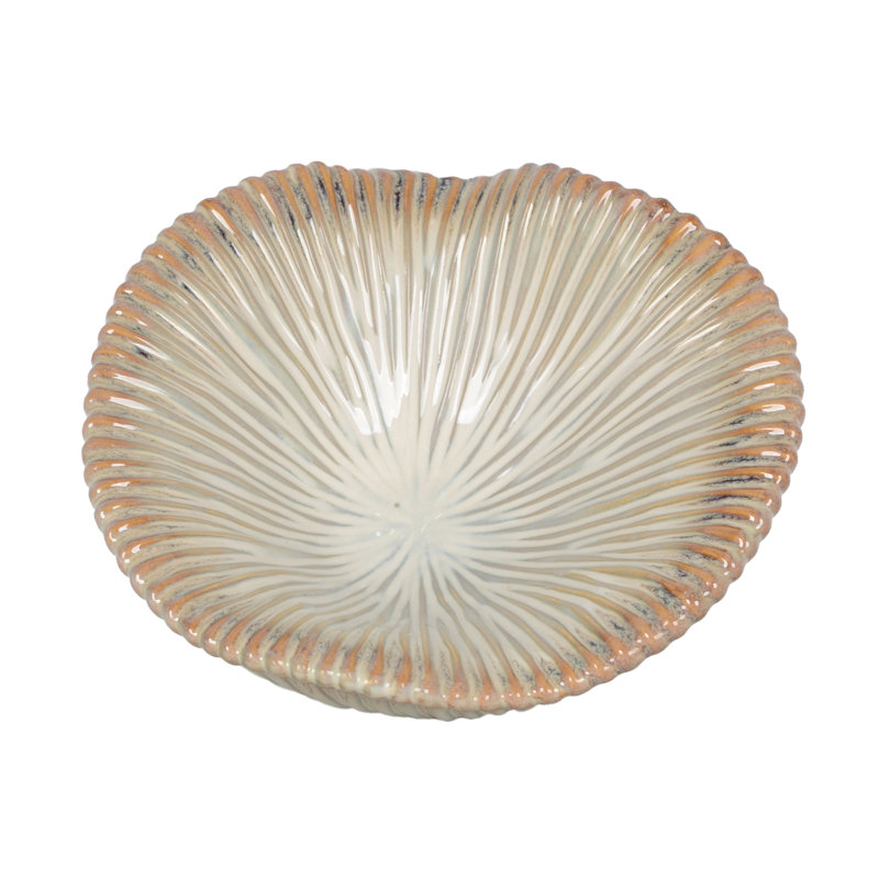 Ceramic Bowl Chiseled Textured Design Handcrafted Decorative Sculpted Form Contemporary Artisan Pottery Curved Organic Shape Unique Accent Piece For Modern Display Settings