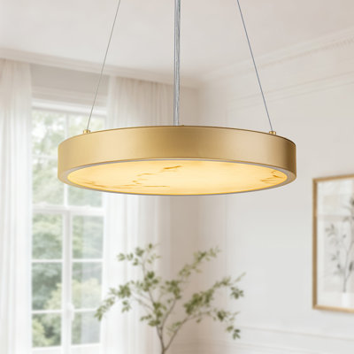Alabaster Stone-look Resin Modern Gold Led Chandelier