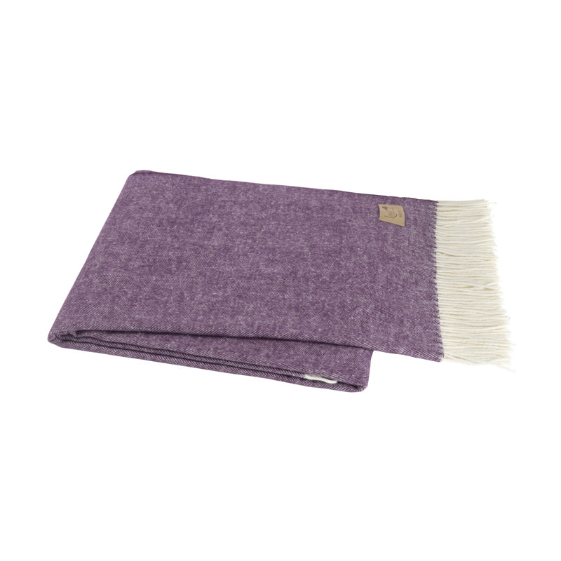 Italian Herringbone Throw Blanket, Plum