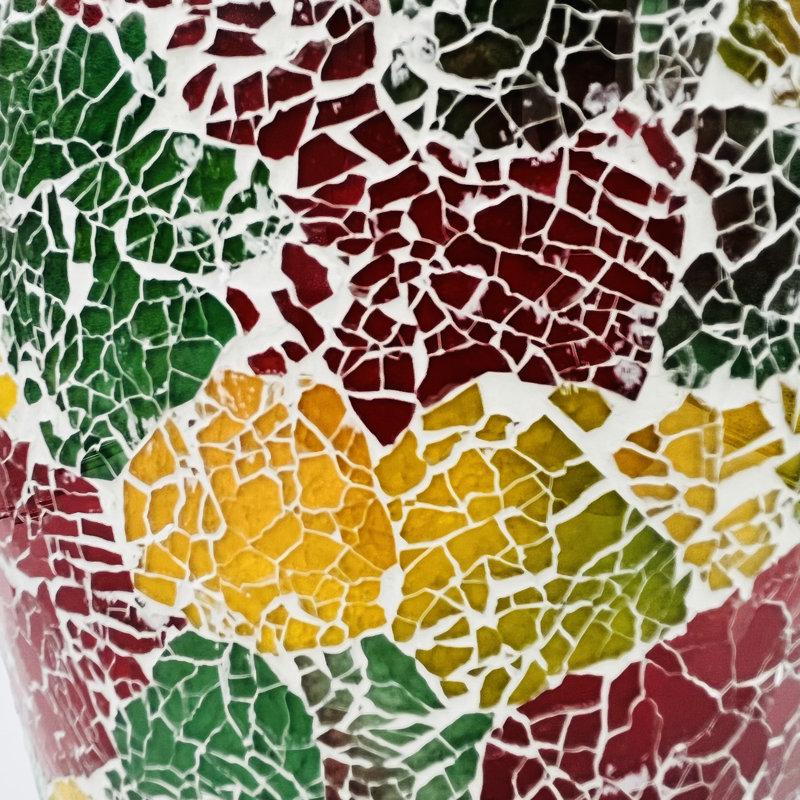 Vase de plancher en mosaïque terre cuite multicolore Santa Marina