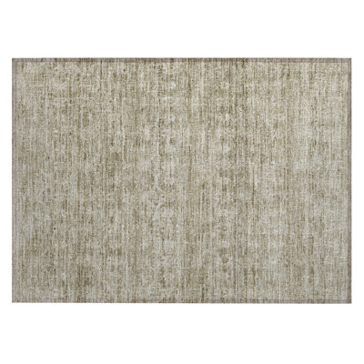 Machine Washable Indoor/Outdoor Xhevrie Taupe Rug