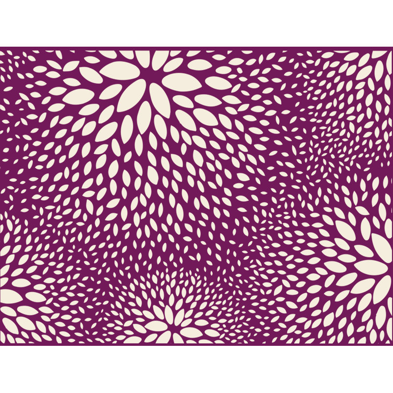 Coussin décoratif intérieur / extérieur en polyester filé floral Bavière, Mauve/crème