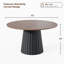 Table de salle à manger 52 "à deux tons ronde en chêne avec piédestal en bois massif Table de salle à manger moderne pour 6 personnes-1442381636