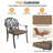 Round Patio Dining Furniture, Amaurys Table and 6 Seats with Soft Brown Cushion, Backyard Balcony Courtyard Use-1474328033