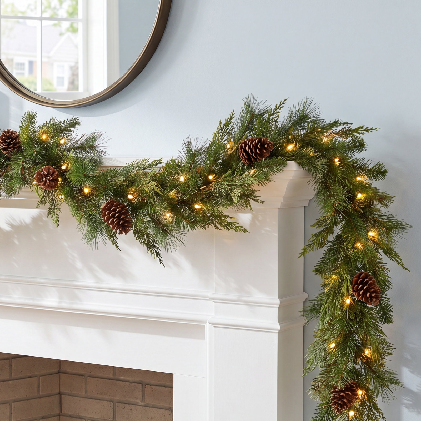 108" Pre-Lit Mixed Assortment Christmas Garland