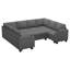 Grand canapé-lit modulaire en U en forme de chenille Anjanette Jenette-1565375273