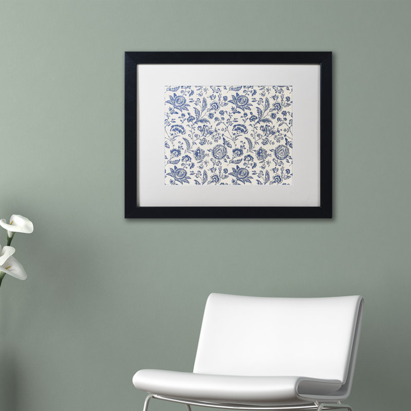 Jadaya «Toile Fabrics IX», impression encadrée, H 11 po x l 14 po x P 0,5 po, Blanc, Toile avec cadre brun