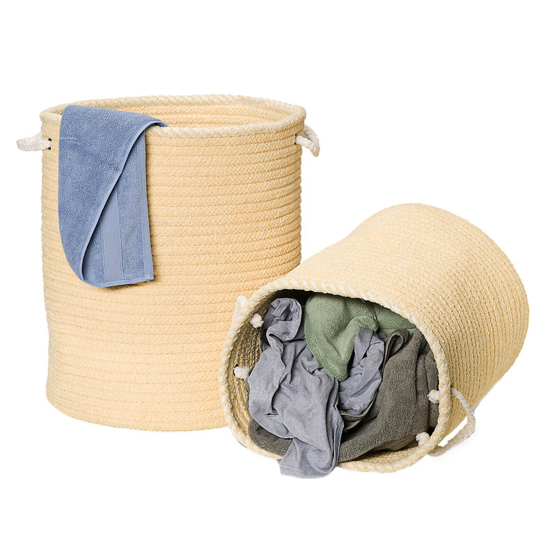 Panier à linge doux, Jaune, Moyen (22 po x 17 po x 17 po)