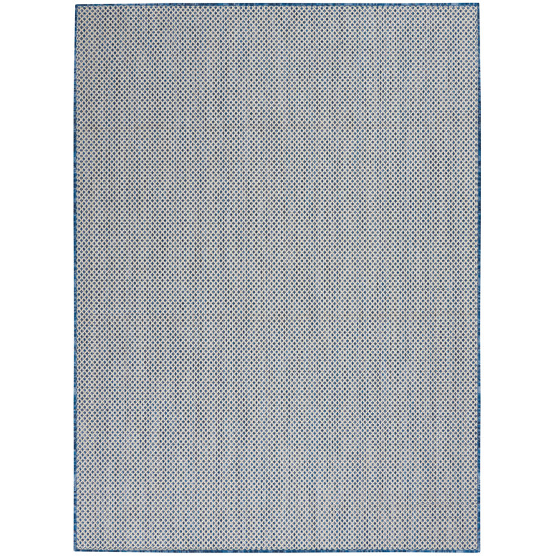 Gabriela Blue/Ivory Indoor/Outdoor Area Rug, Rectangle 9' x 12'