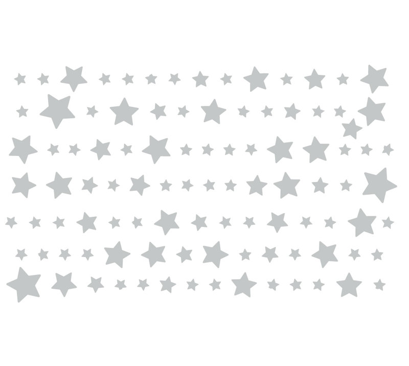 Décalcomanie murale nuit starry, H 22 po x l 36 po x P 0,01 po, Gris clair