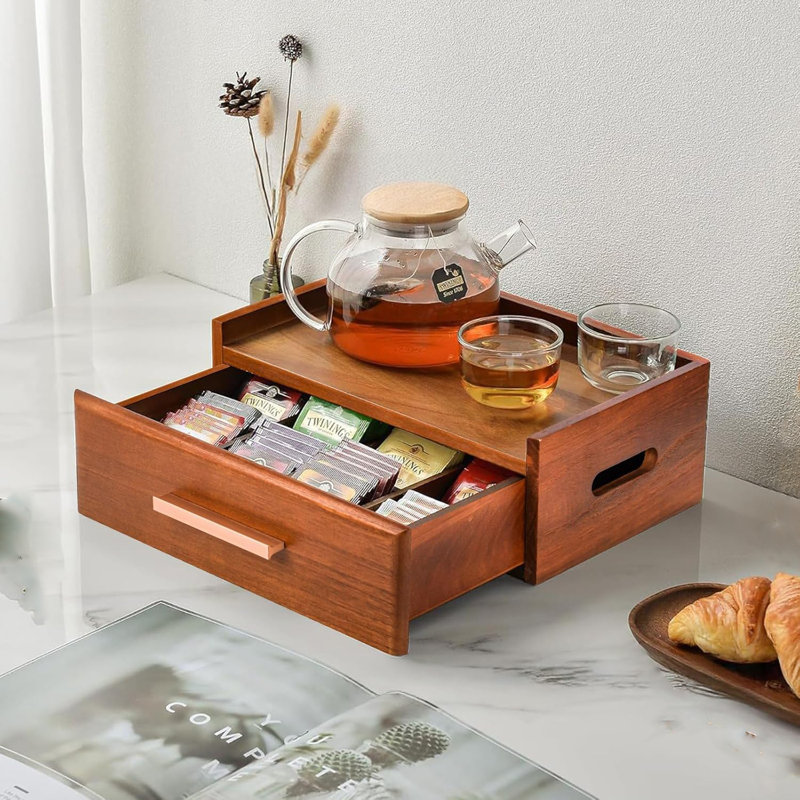 Pine Tea Bag Storage Box