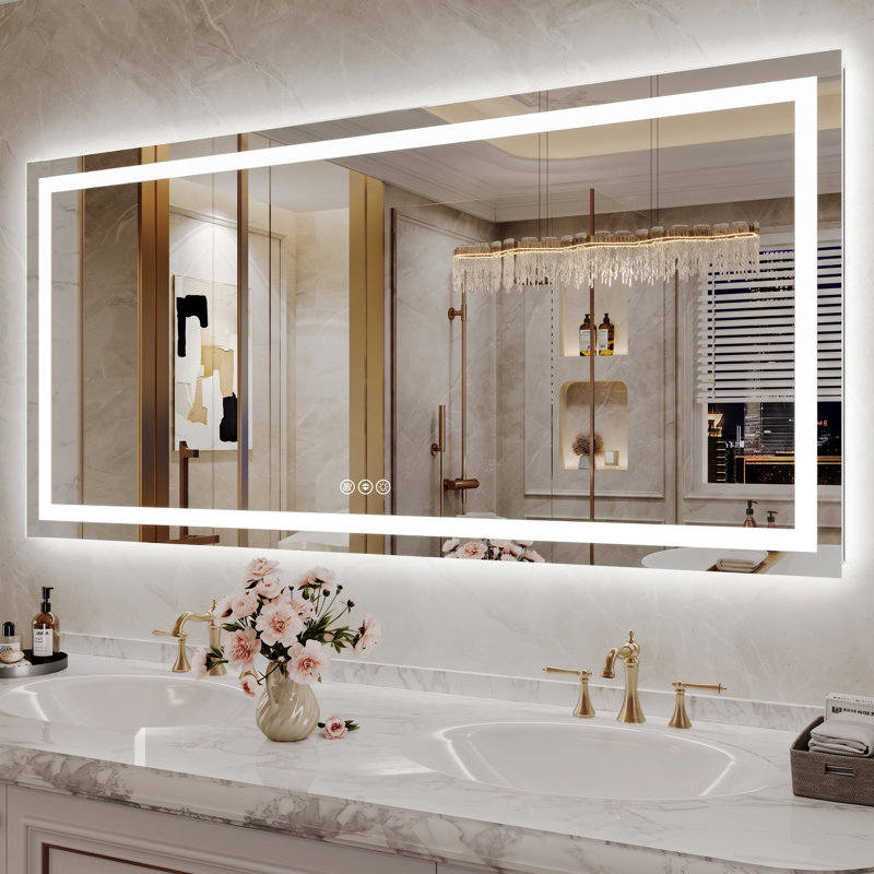Miroir de salle de bain Lunara, 60 po x 28 po