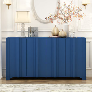Artisano 4-Door Sideboard with Intricate Linear Accents and Premium Pine Veneer