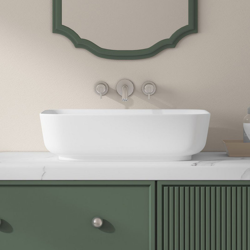  Salerno 20" L X 15" W White Rectangular Vitreous China Bathroom Sink