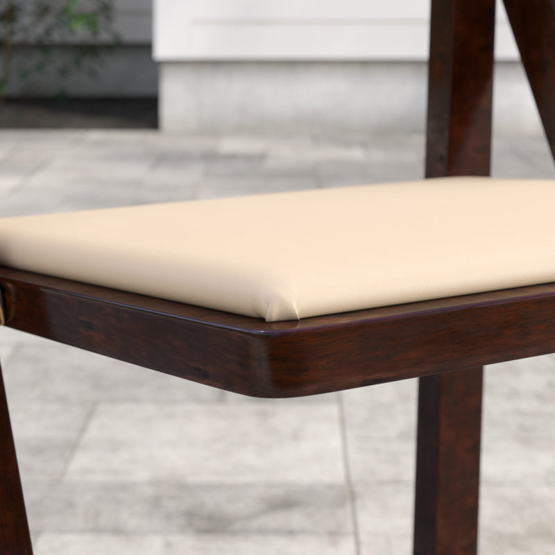 Wood Folding Chair with Vinyl Padded Seat