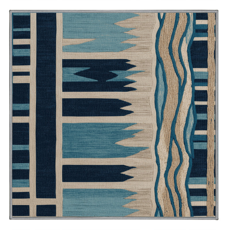  Tapis bord de mer lavable Urban Seaside, Carré 4 pi