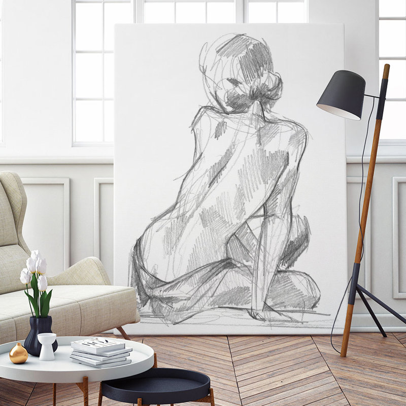 Reproduction d’art sur toile tendue « sitting pose ii » par jennifer paxton