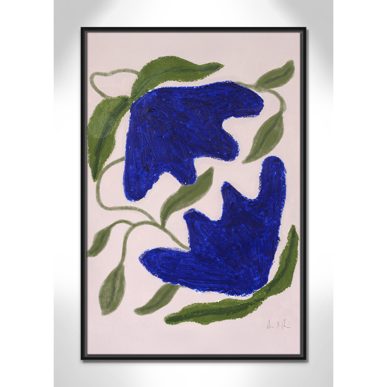 Blue Anemones No. 02 Print by Camilla Bergqvist, Black, 37.5" H x 25.5" W