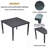 5-Piece Outdoor Patio Aluminum Furniture, Modern Dining Set, Including 4 Dining Chairs Sunbrella Fabric Cushioned And 40" Square Dining Table With Umbrella Hole