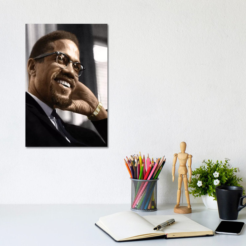 Malcolm X (1925-1965) par Granger-impression, Toile tendue, Pas de tapis, H 12 po x l 8 po x P 0,75 po