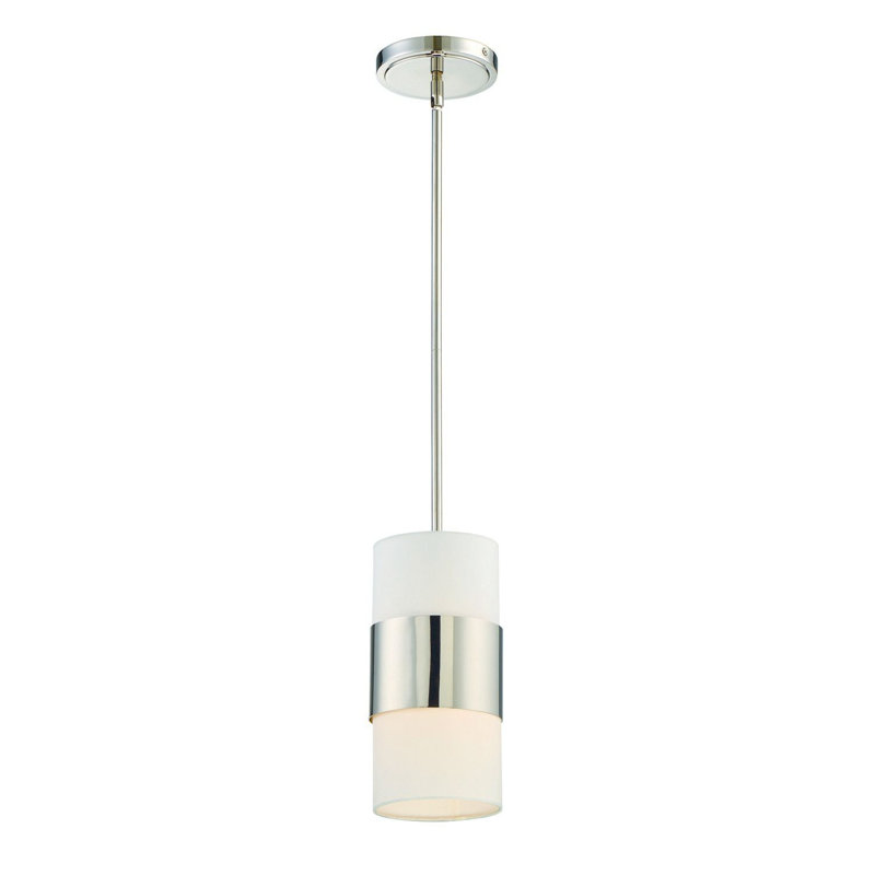 Ellicott 1 - Light Cylinder Pendant, Polished Nickel