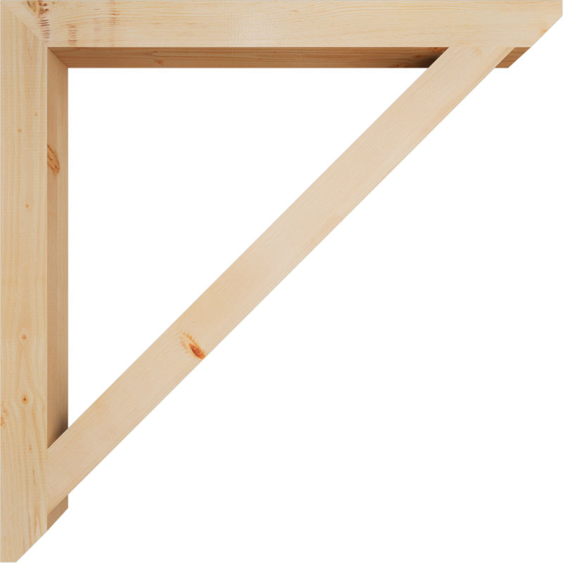 Support traditionnel en bois rustique à lattes, Sapin de Douglas, H 48 po x l 3,5 po x P 48 po