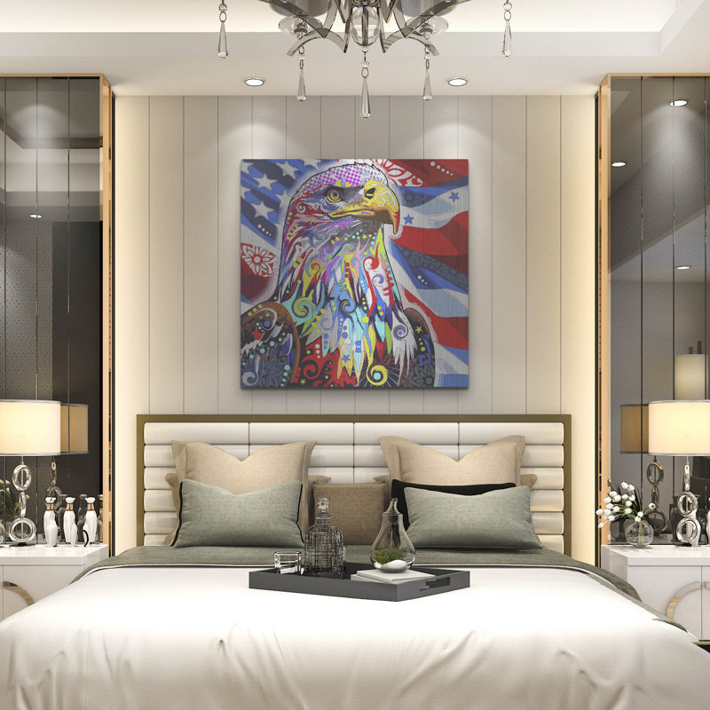 «Bald Eagle» par Dean Russo, art mural en métal, H 36 po x l 36 po