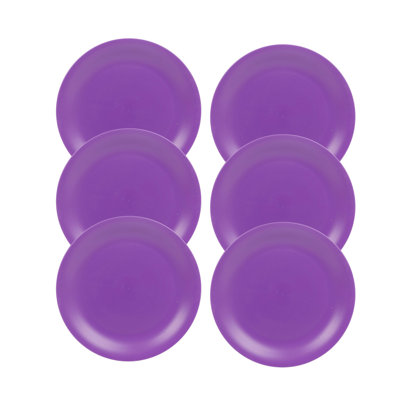 Teal  6 Pcs Unbreakable Reusable Coloured Plastic Dinner Plates Kids Party Tableware