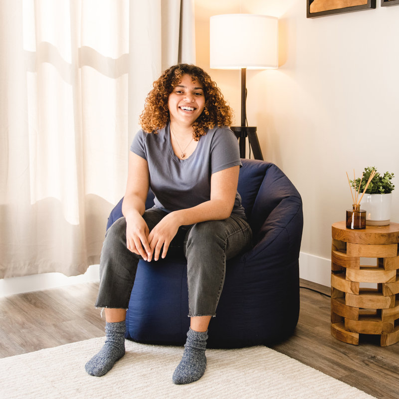 Standard Bean Bag Chair, Navy 100% Polyester, Milano