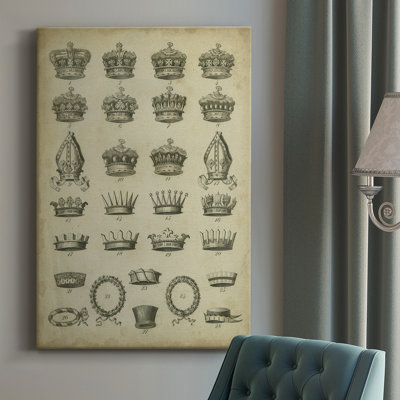 Couronne héraldique et couronnes IV - peinture sur toile tendue