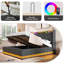 Modern Metal Frame Platform Linen Bed With Charging Ports-1497120191