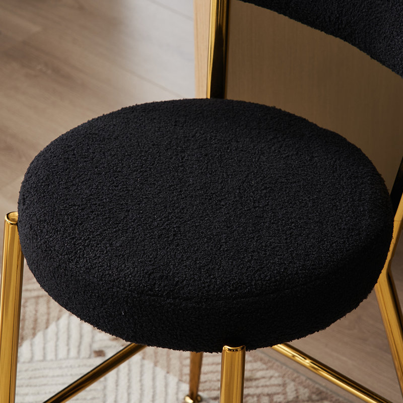 Tabouret de comptoir 25 po Rachell, Noir, Or