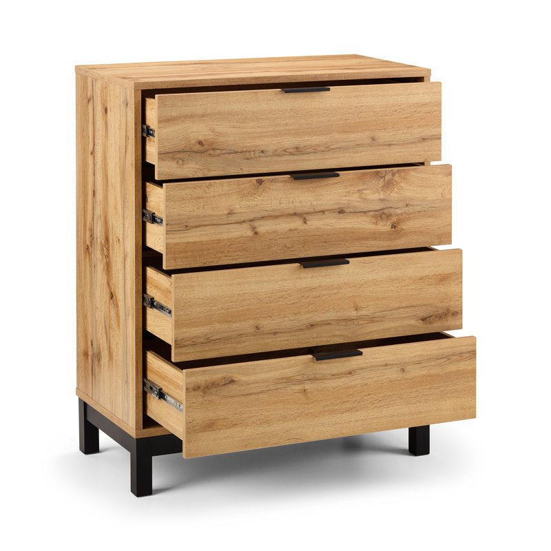Yonkers 80cm W 4 - Drawer Chest of Drawers, Oak