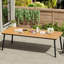 Table de salle à manger de patio ovale avec trou pour parasol et structure en aluminium-2088028028-2088028029