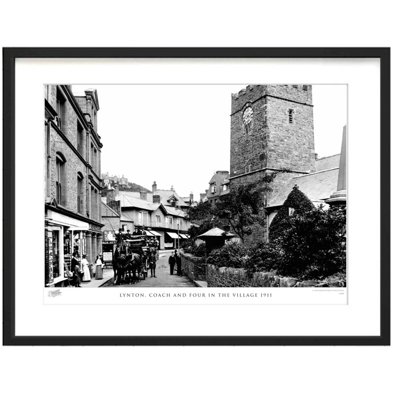 Lynton, Coach And Four In The Village 1911 by Francis Frith - Single Picture Frame Print, 28cm H x 36cm W x 2.3cm D