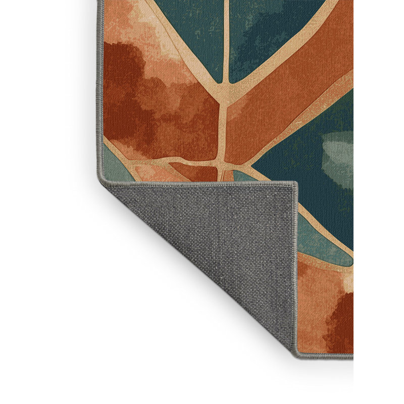 Ochre Outlines Rug, Round 8'